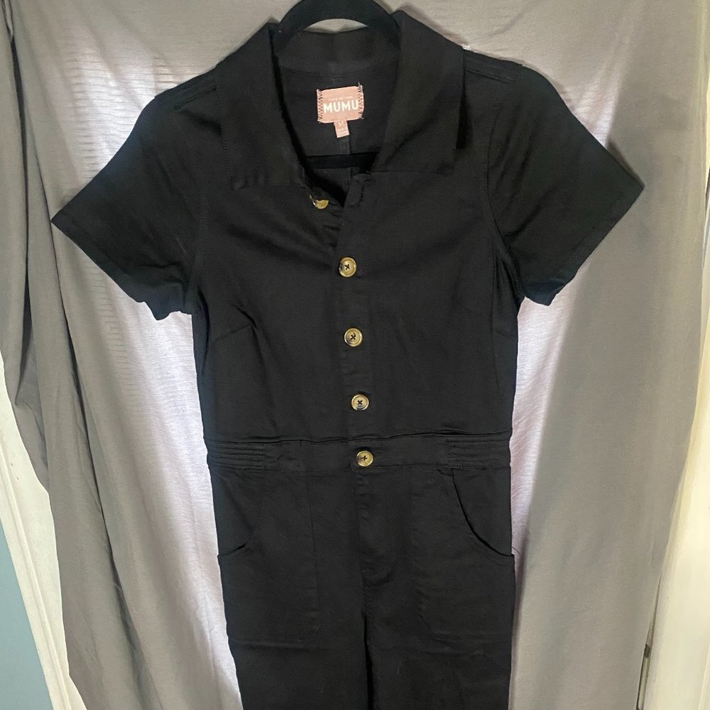Show me your mumu short sleeve button up jumpsuit - medium